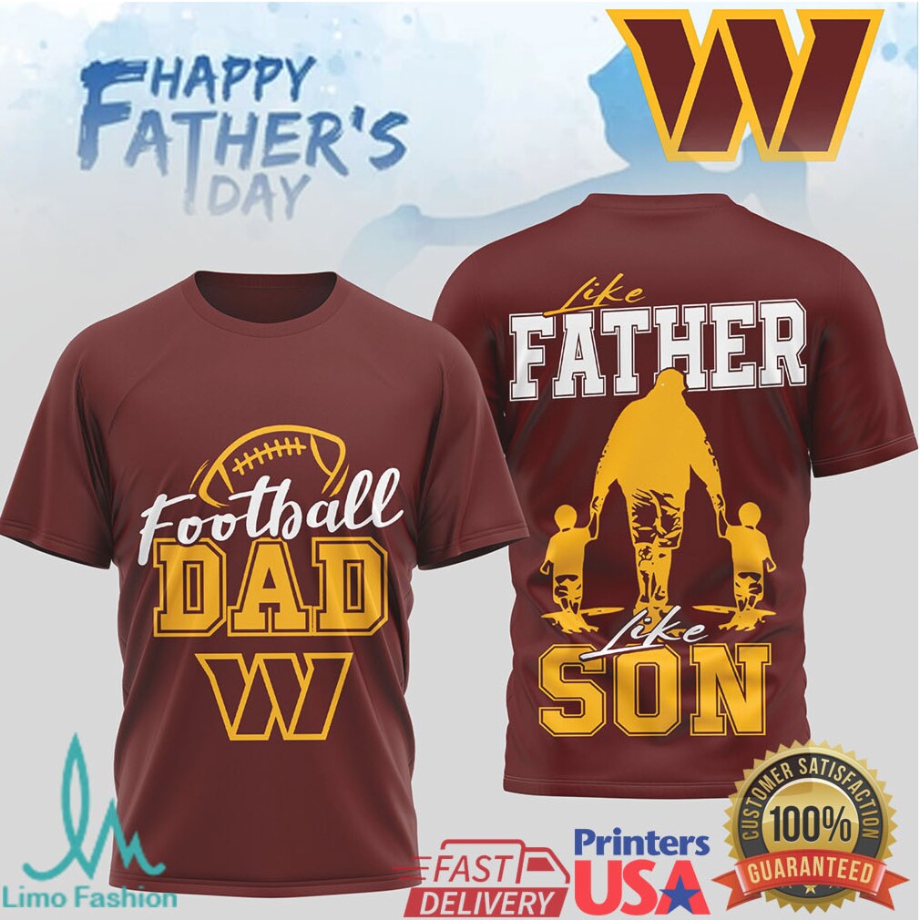 Washington Commanders Father's Day T Shirt NFL Dad Graphic T Shirt - Limotees LLC