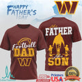 Washington Commanders Father's Day T Shirt NFL Dad Graphic T Shirt - Limotees LLC