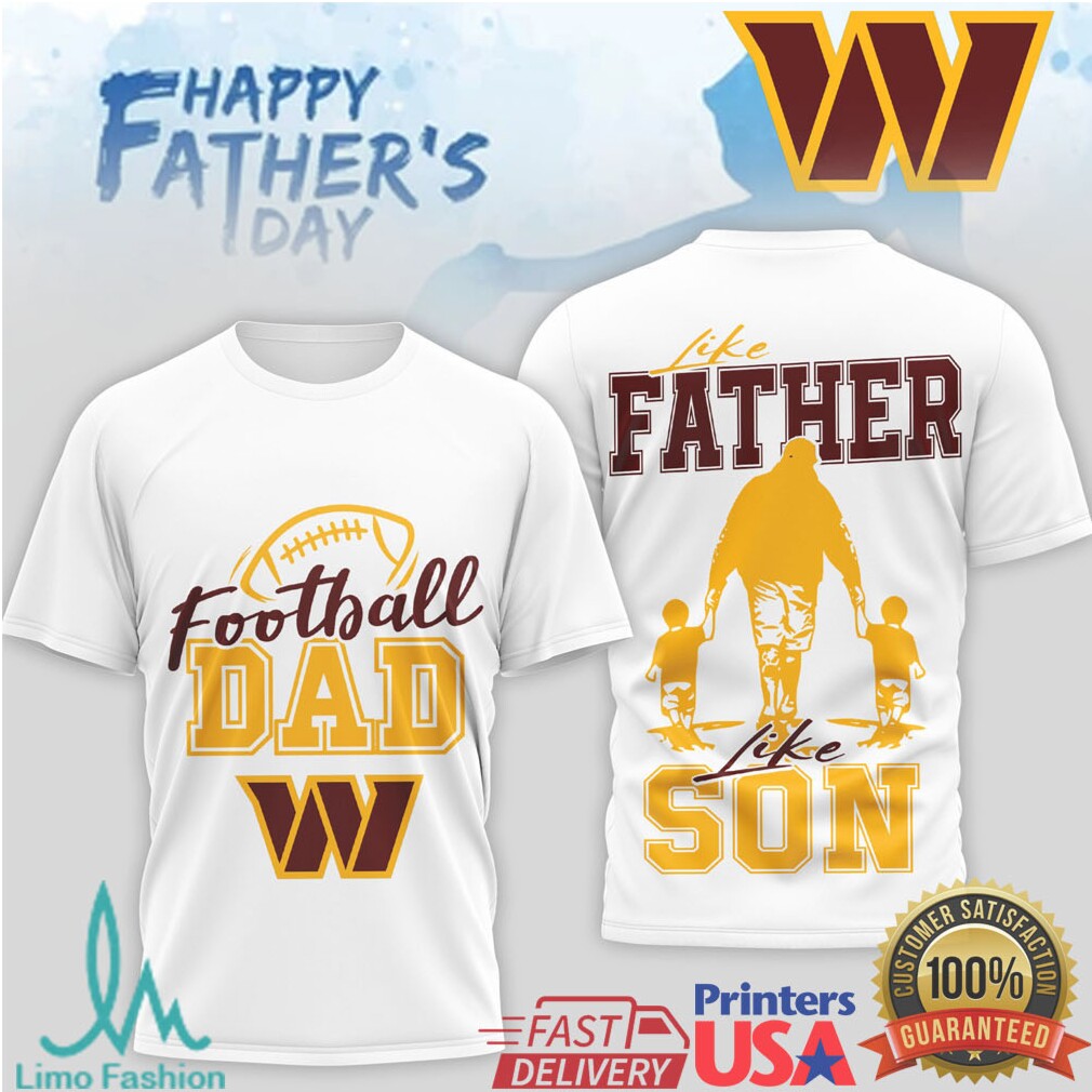 Washington Commanders Father's Day T Shirt NFL Dad Graphic T Shirt - Limotees LLC