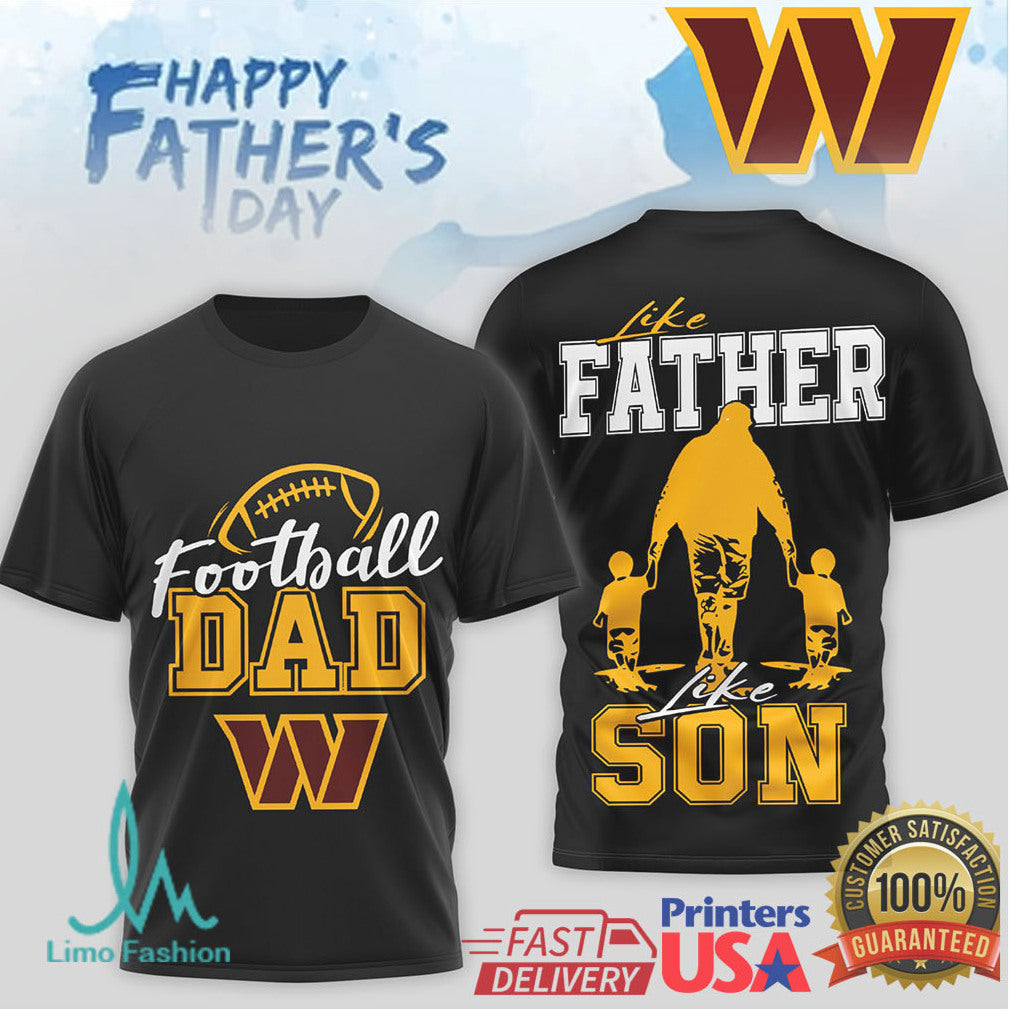 Washington Commanders Father's Day T Shirt NFL Dad Graphic T Shirt - Limotees LLC