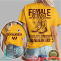 Washington Commanders Female Veteran Dangerous Military Boots Tee - Limotees LLC