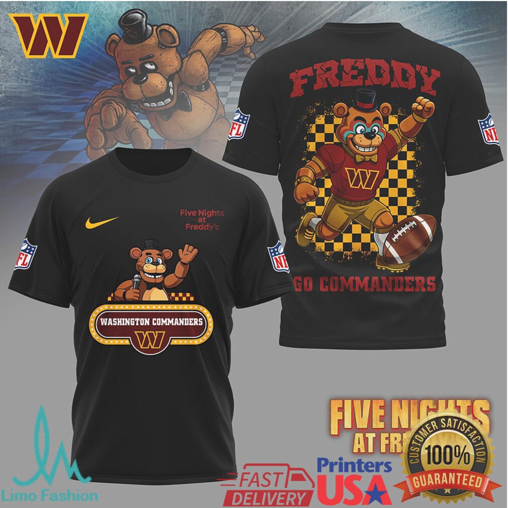 Washington Commanders Five Nights At Freddy's NFL Mashup T Shirt - Limotees LLC