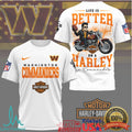 Washington Commanders Harley Davidson Biker Lifestyle T Shirt - Limotees LLC