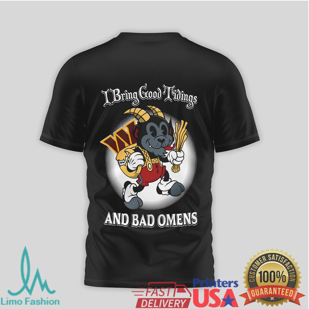 Washington Commanders Krampus “Good Tidings & Bad Omens” Black T Shirt - Limotees LLC