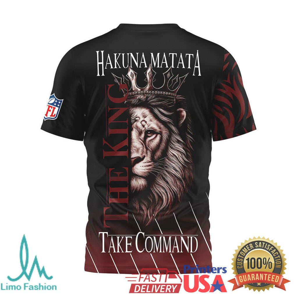 Washington Commanders Lion The King Hakuna Matata Take Command 3D All Over Print T Shirt - Limotees LLC