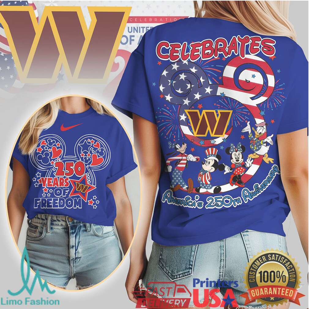 Washington Commanders Mickey & Friends 250th Anniversary Shirt - Limotees LLC