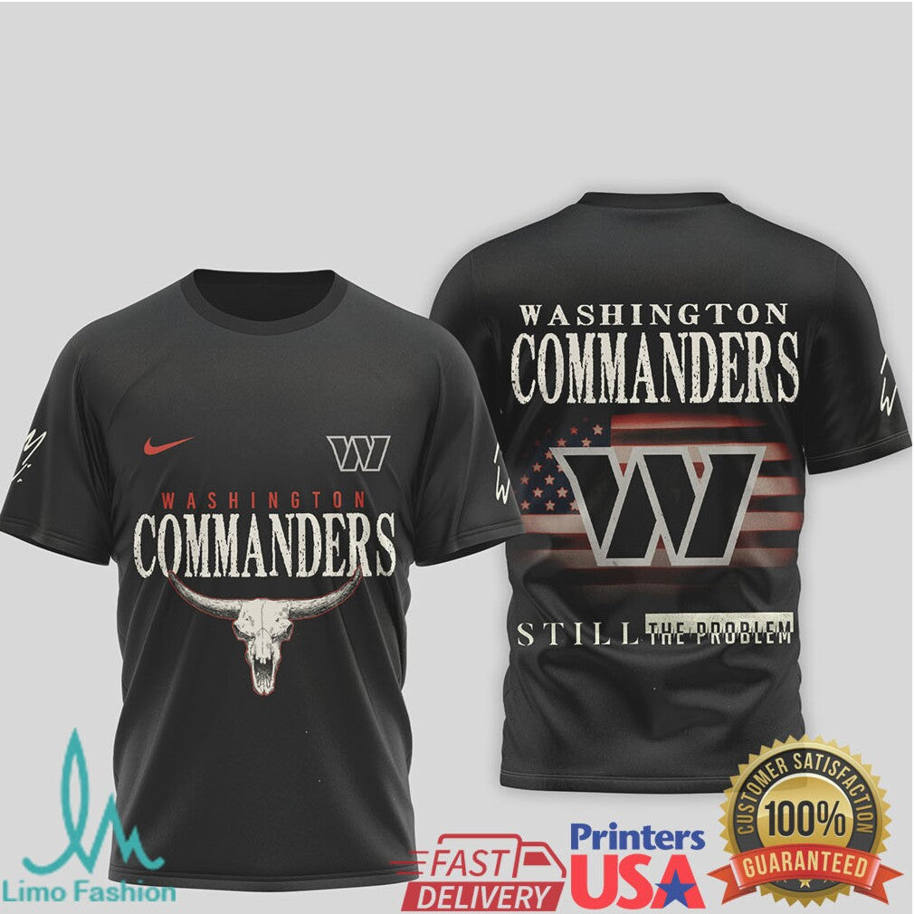 Washington Commanders Military Style Western Skull Graphic T Shirt - Limotees LLC