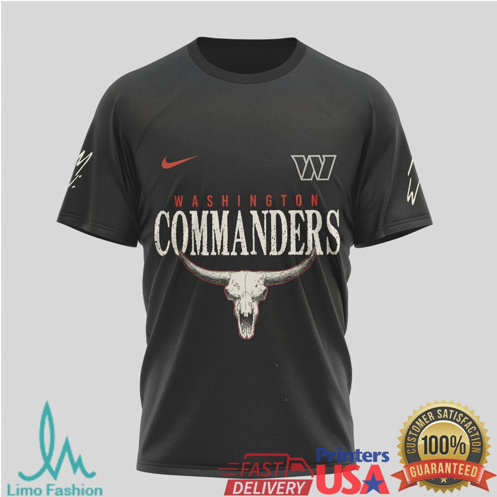 Washington Commanders Military Style Western Skull Graphic T Shirt - Limotees LLC