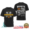Washington Commanders Motorcycle Biker “Live to Ride” Black T Shirt - Limotees LLC