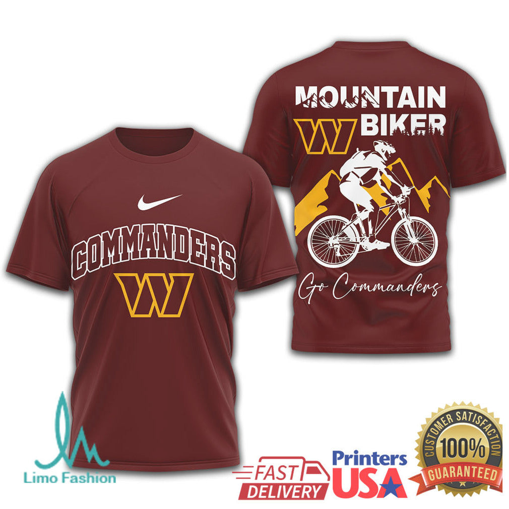 Washington Commanders Mountain Biker Outdoor Adventure Tee - Limotees LLC