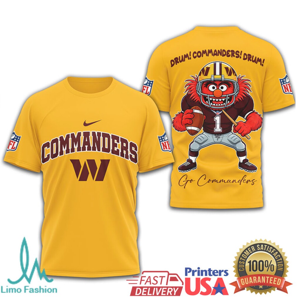 Washington Commanders Muppets Animal “Drum Commanders Drum” T Shirt