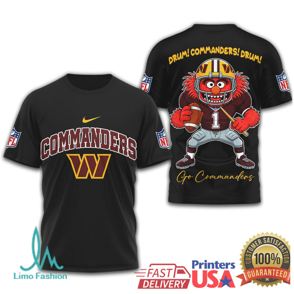 Washington Commanders Muppets Animal “Drum Commanders Drum” T Shirt