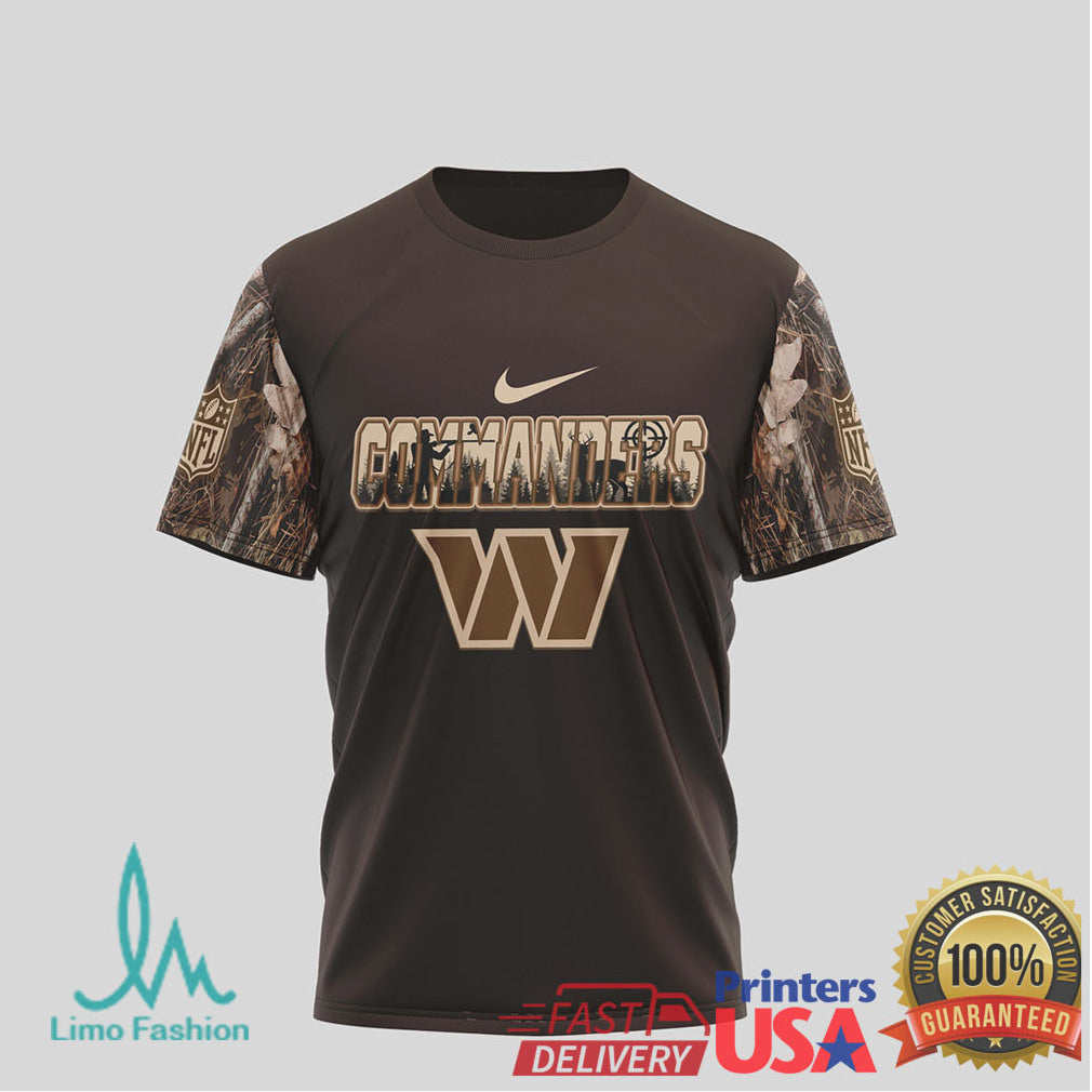 Washington Commanders NFL Deer Hunting Camo Sleeve T Shirt - Limotees LLC