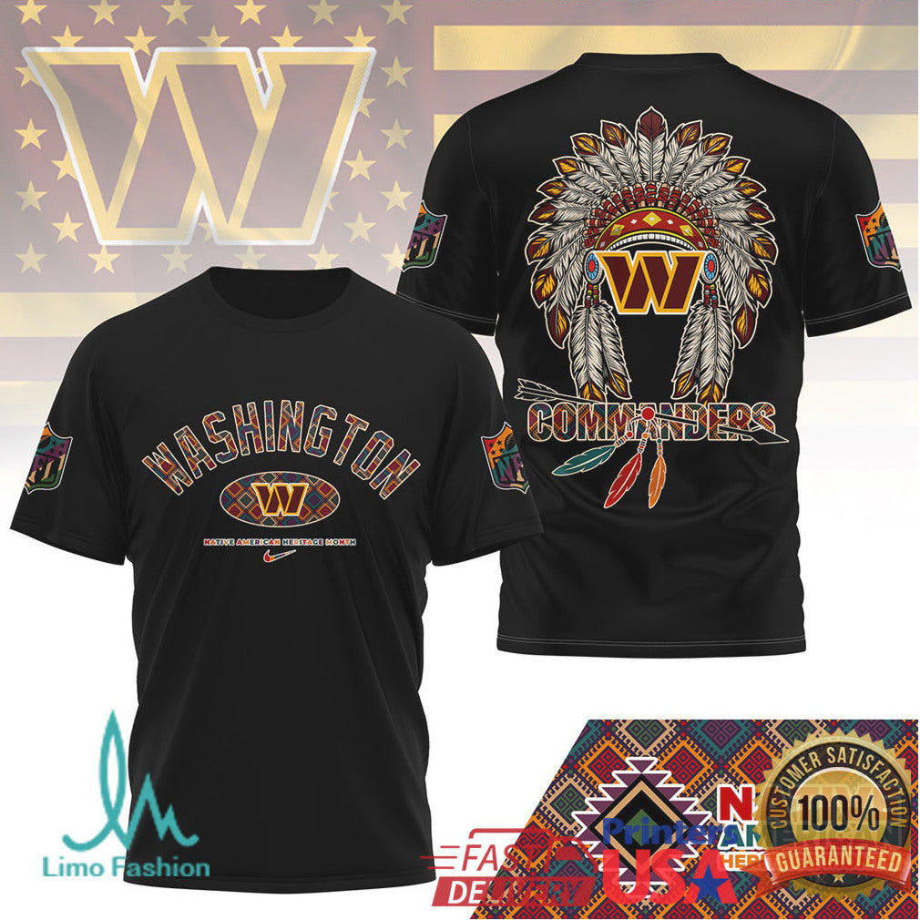 Washington Commanders Native American Heritage Month Tribal T Shirt - Limotees LLC