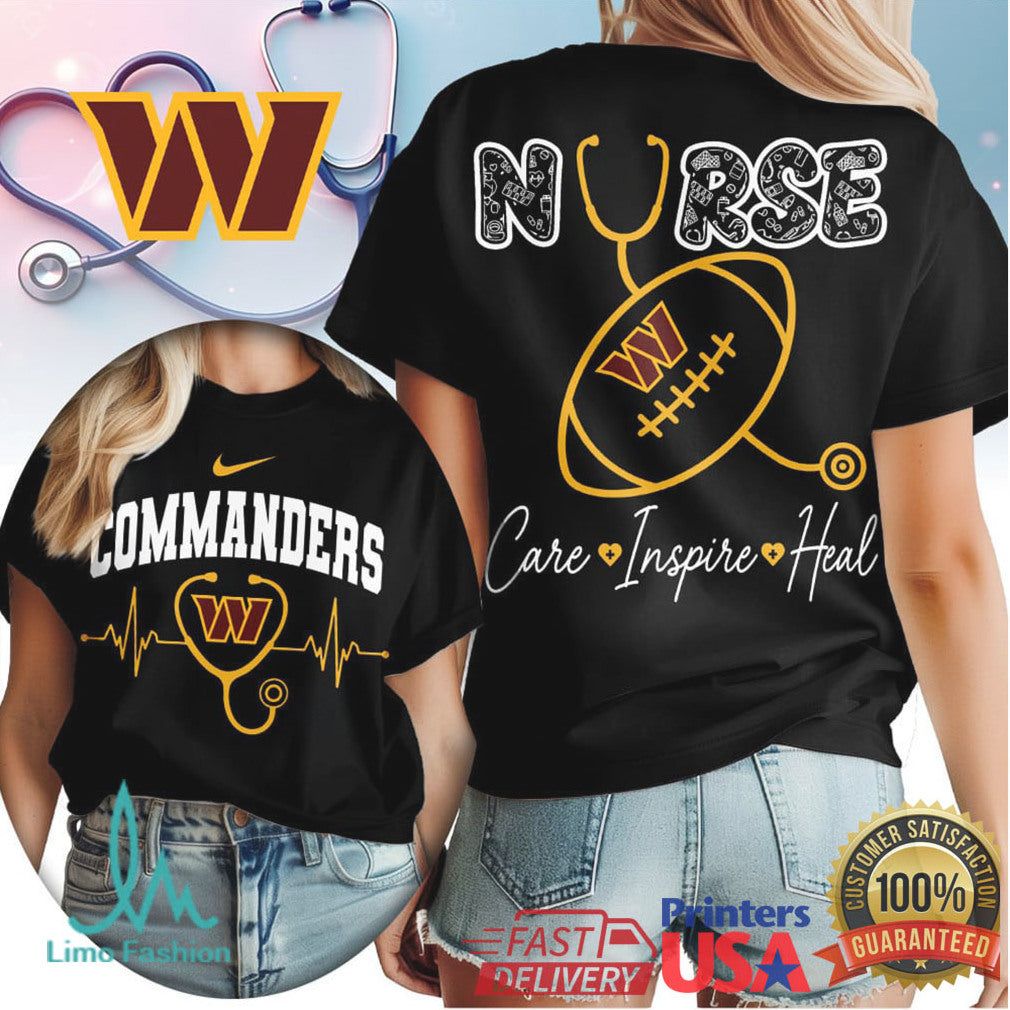 Washington Commanders Nurse Care Inspire Heal Stethoscope Heartbeat Vintage Women's 2026 T Shirt - Limotees LLC