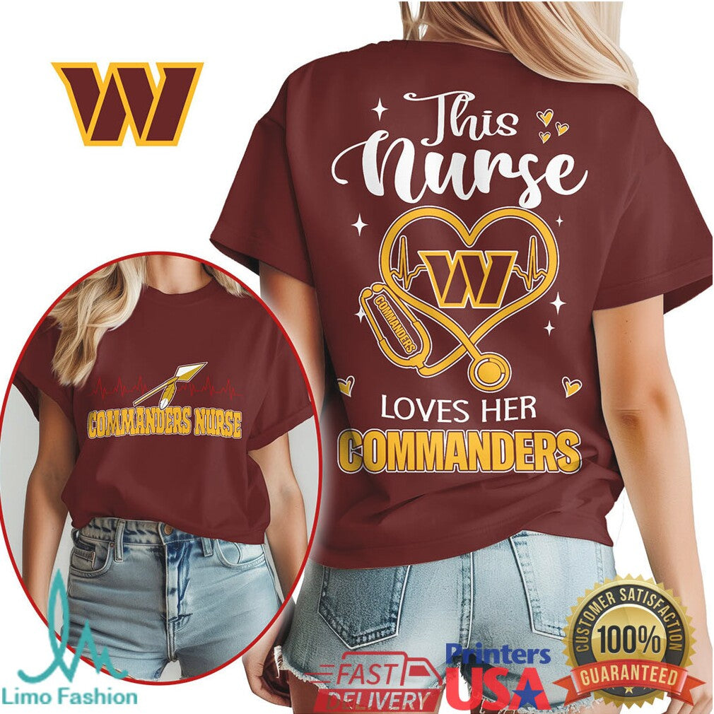 Washington Commanders Nurse Design This Nurse Loves Her Commanders - Limotees LLC
