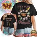 Washington Commanders Nurse T Shirt It's a Work of Heart Dancing Bears Tee - Limotees LLC