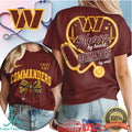Washington Commanders Nurse T Shirt Nurse By Heart Commanders By Soul Football T Shirt - Limotees LLC