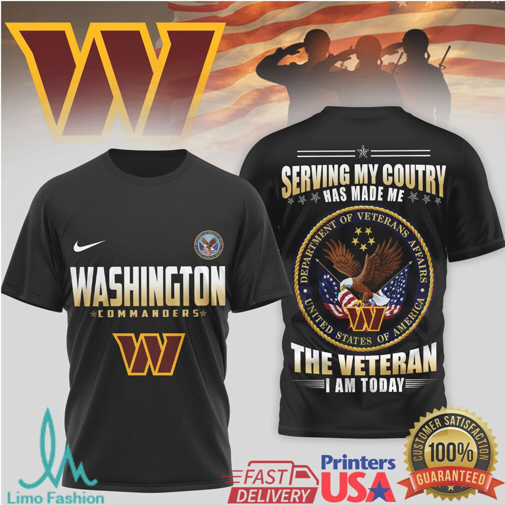 Washington Commanders Official NFL Department Of Veterans Affairs 3D Shirt - Limotees LLC
