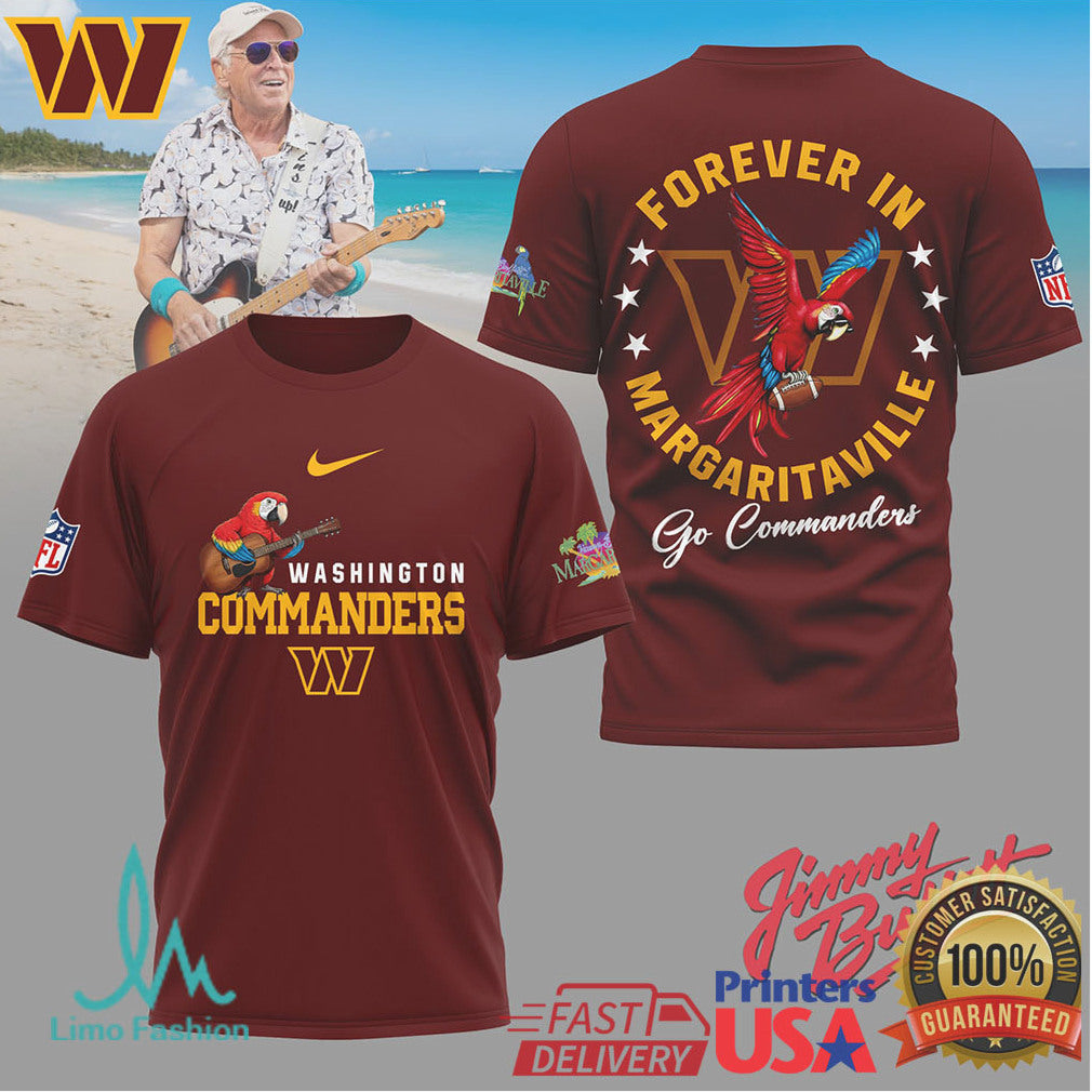Washington Commanders Official NFL Forever in Margaritaville 3D Shirt - Limotees LLC