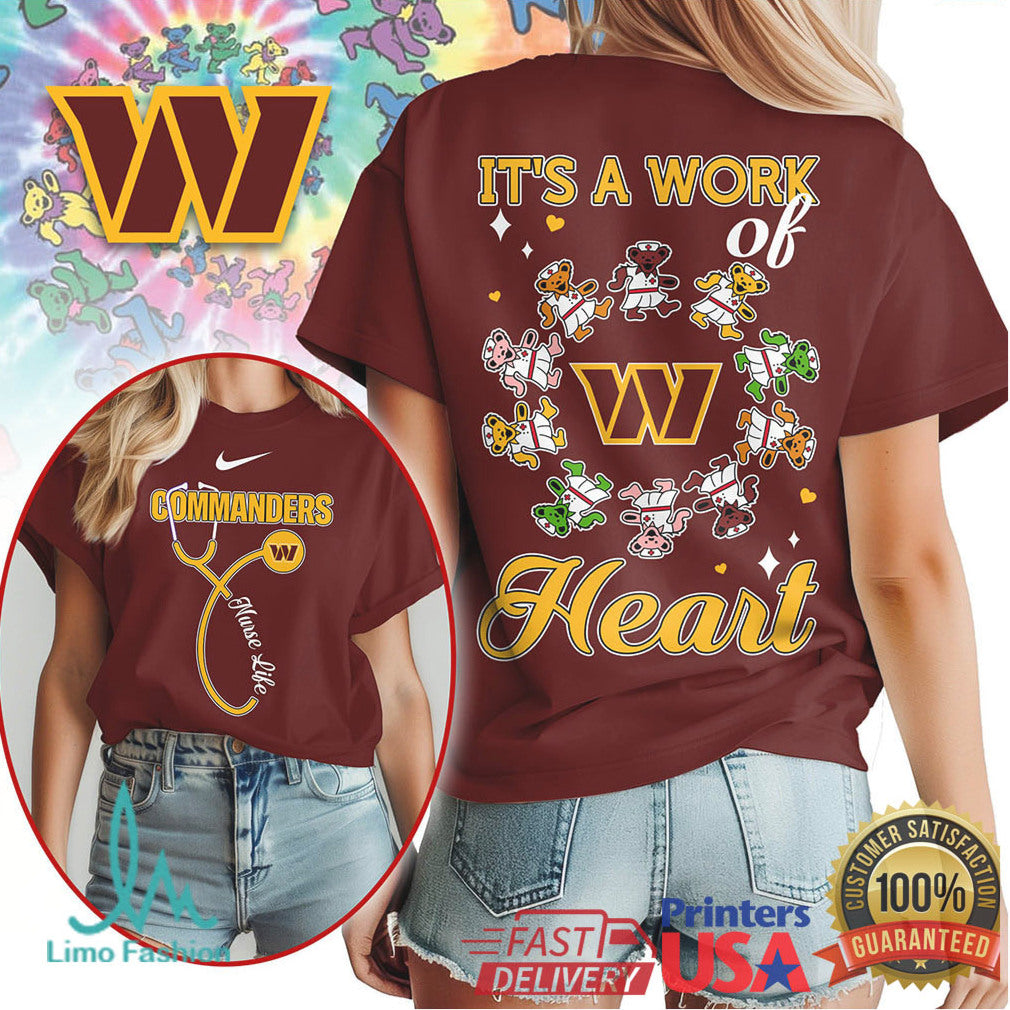 Washington Commanders Official NFL Grateful Dead Nurse 3D Shirt - Limotees LLC