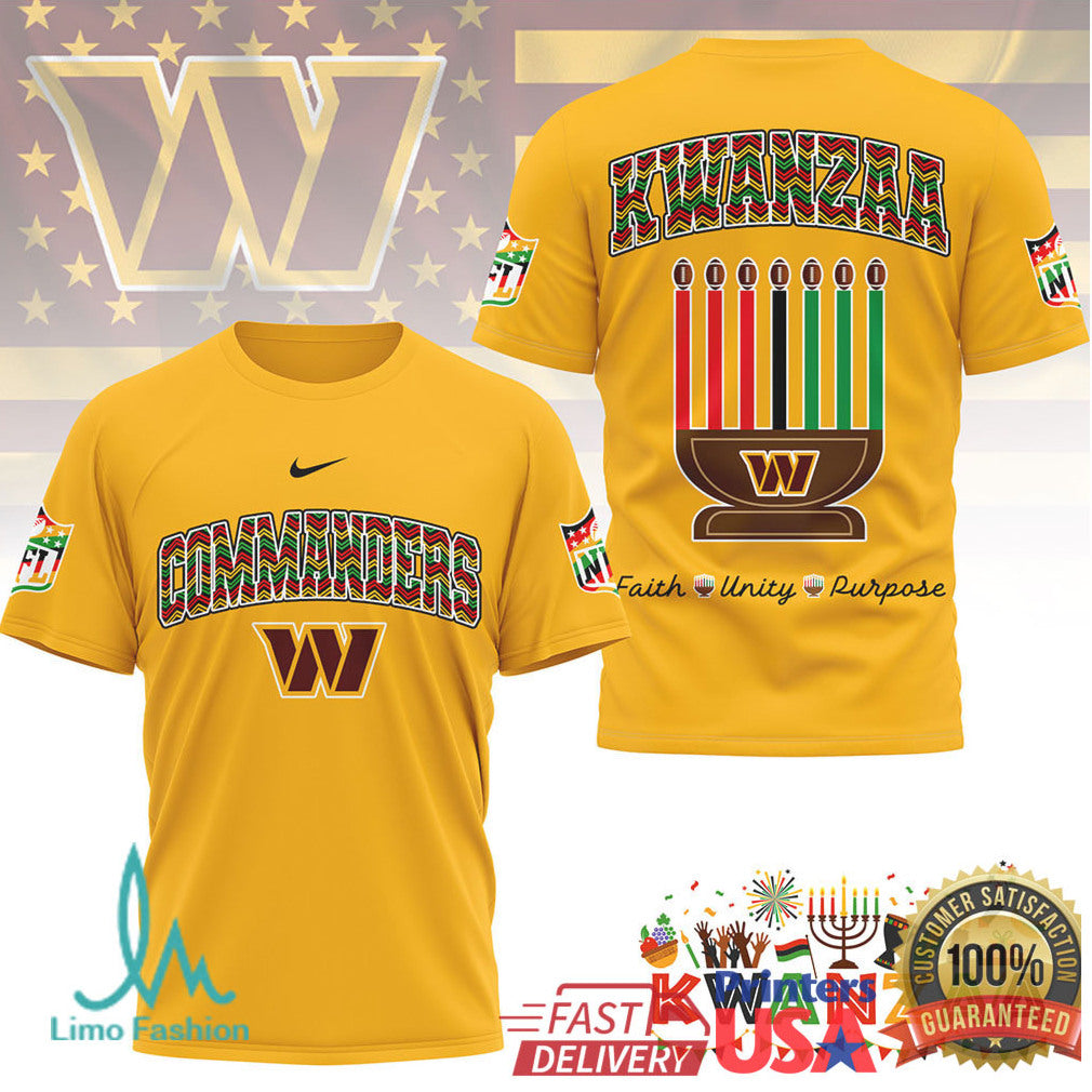 Washington Commanders Official NFL Kwanzaa Pride 3D Shirt - Limotees LLC