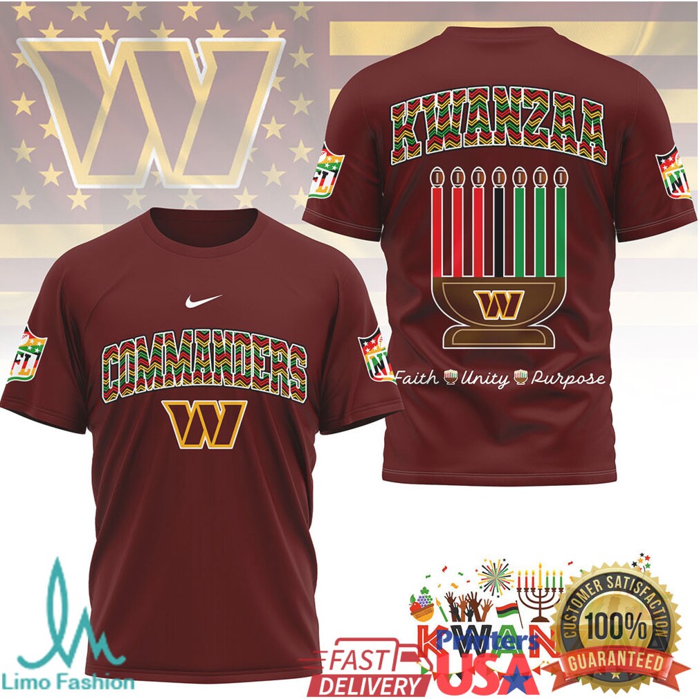 Washington Commanders Official NFL Kwanzaa Pride 3D Shirt - Limotees LLC