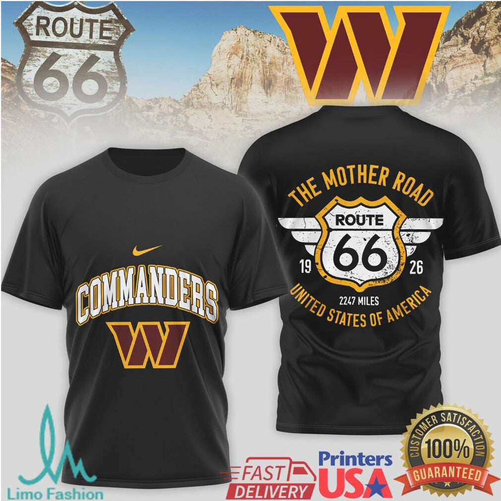 Washington Commanders Official NFL Route 66 3D Shirt - Limotees LLC