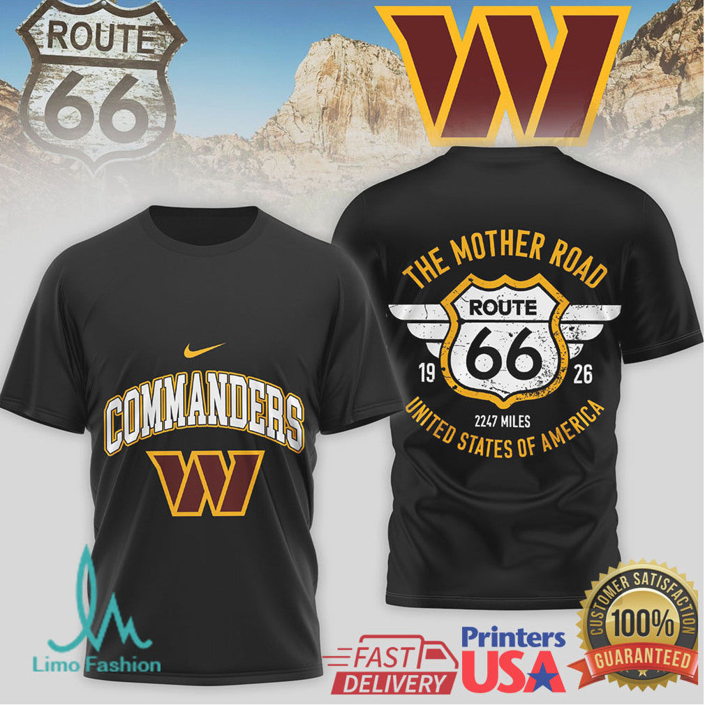 Washington Commanders Official NFL Route 66 3D Shirt - Limotees LLC