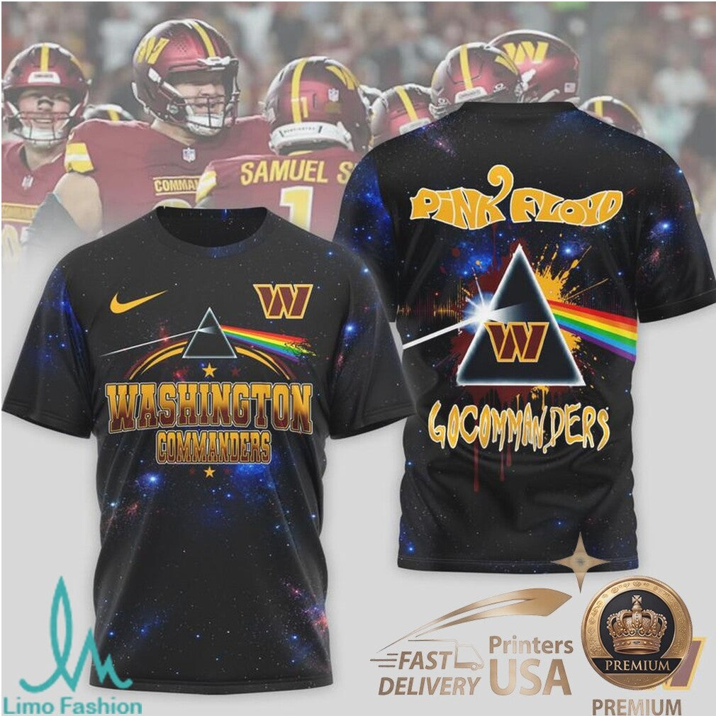 Washington Commanders Pink Floyd Dark Side Of The Moon Band T Shirt - Limotees LLC