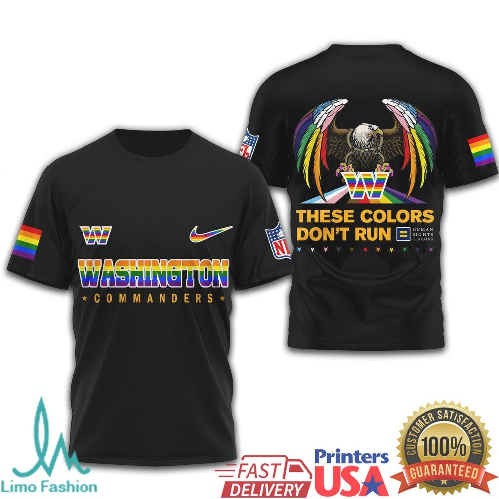 Washington Commanders Pride Eagle These Colors Don't Run T Shirt - Limotees LLC