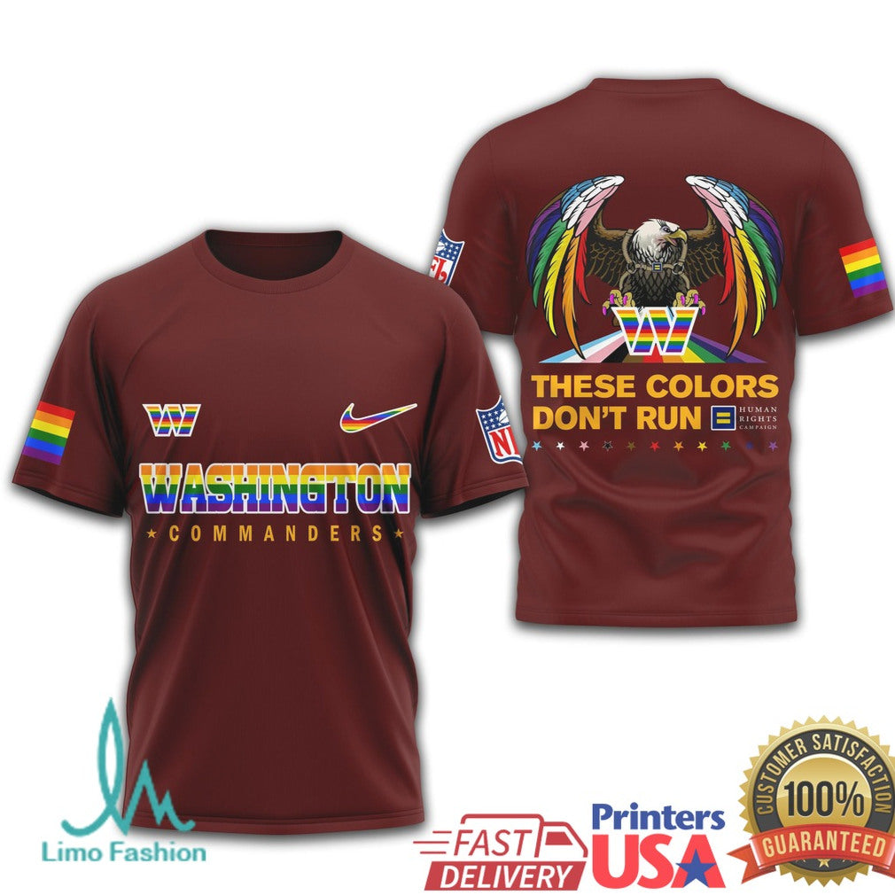 Washington Commanders Pride Eagle These Colors Don't Run T Shirt - Limotees LLC