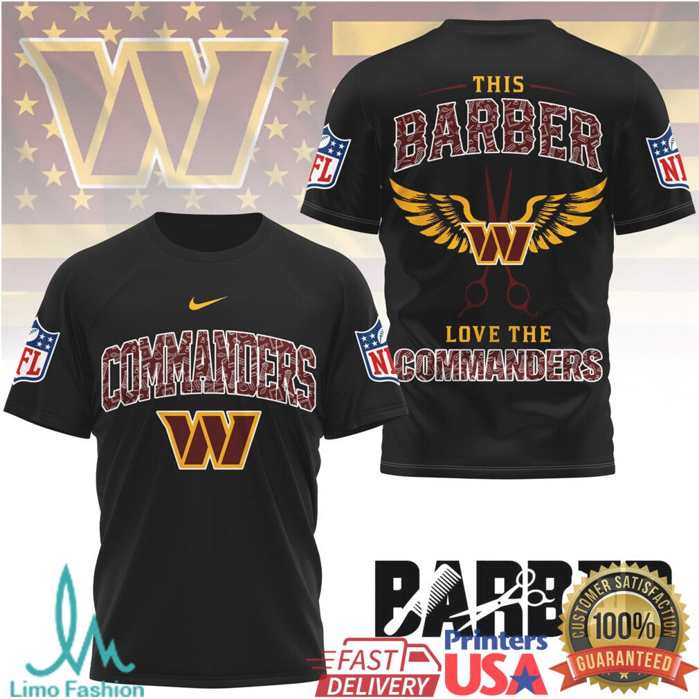 Washington Commanders Professional Barber Team Spirit T Shirt - Limotees LLC