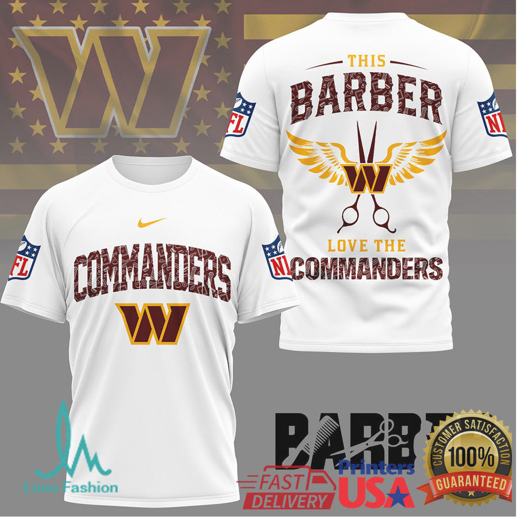 Washington Commanders Professional Barber Team Spirit T Shirt - Limotees LLC