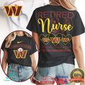 Washington Commanders Retired Nurse Officially Discharged 2026 Retro Style Women Fans Gift T Shirt - Limotees LLC