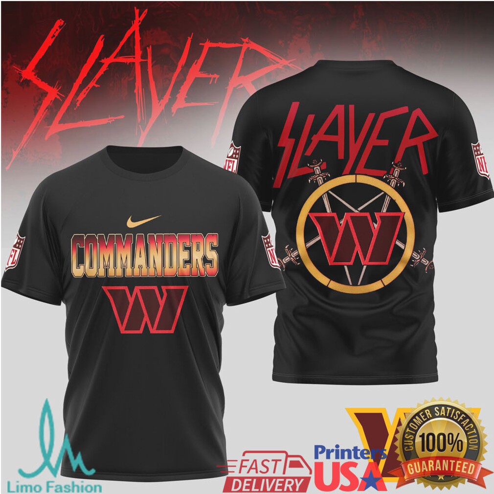 Washington Commanders Slayer Band Logo Nfl Shirt - Limotees LLC
