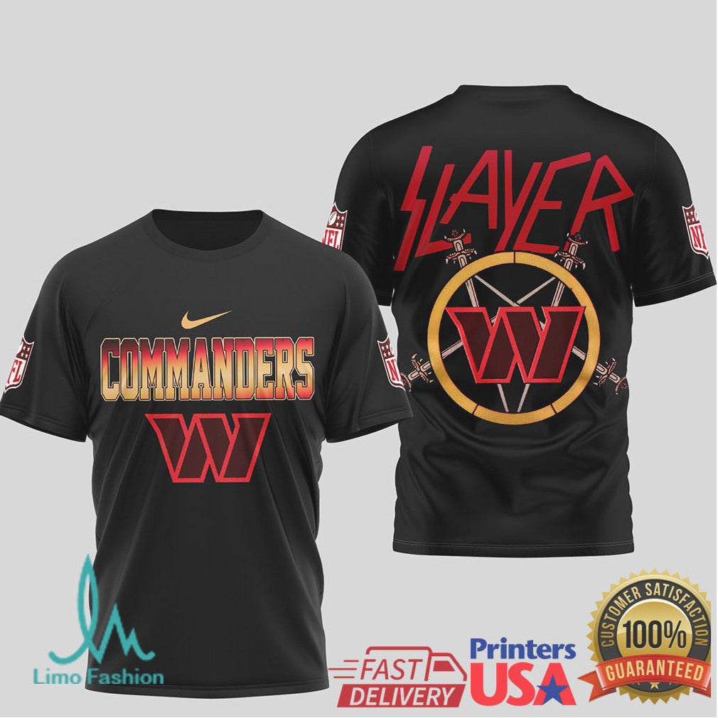 Washington Commanders Slayer Band Logo Nfl Shirt - Limotees LLC