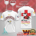 Washington Commanders Snoopy “Be Cool” Blood Donor Tee - Limotees LLC