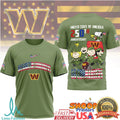 Washington Commanders Snoopy Peanuts 250th Anniversary USA Pride T Shirt - Limotees LLC