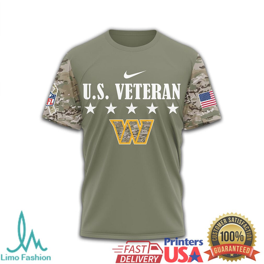 Washington Commanders U.S. Veteran Salute To Service Camo T Shirt - Limotees LLC
