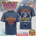 Washington Commanders US Marine Corps 250th Anniversary Navy Camo T Shirt - Limotees LLC