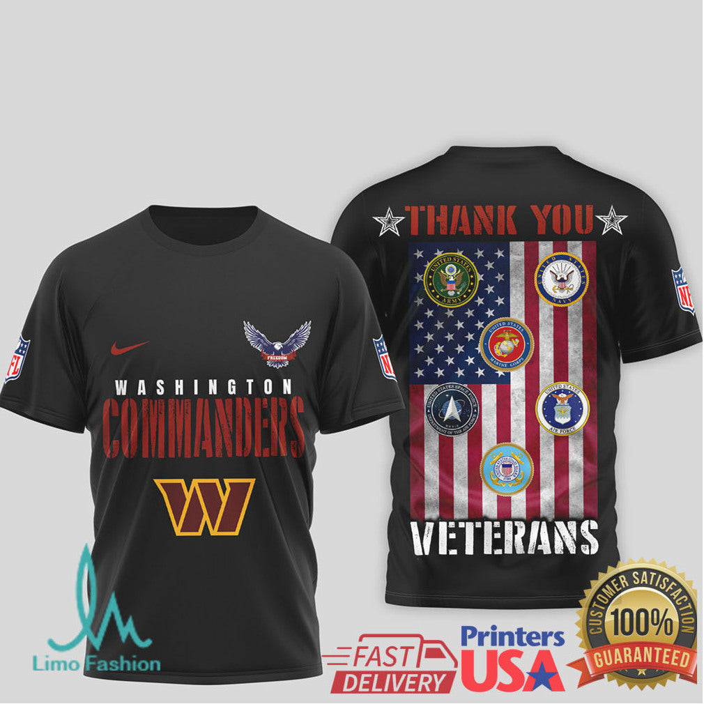 Washington Commanders Veterans Appreciation Armed Forces T shirt - Limotees LLC