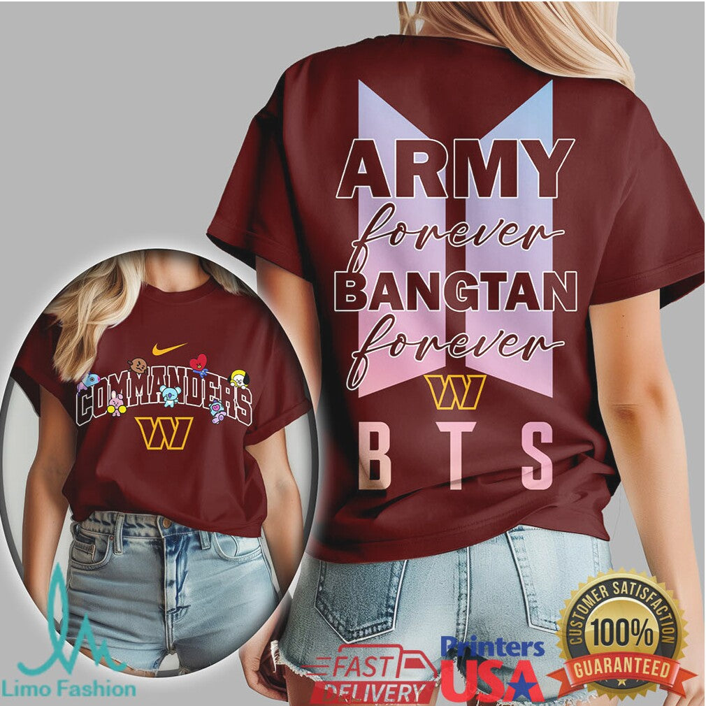 Washington Commanders x BTS Army Forever Bangtan NFL Fan Shirt - Limotees LLC