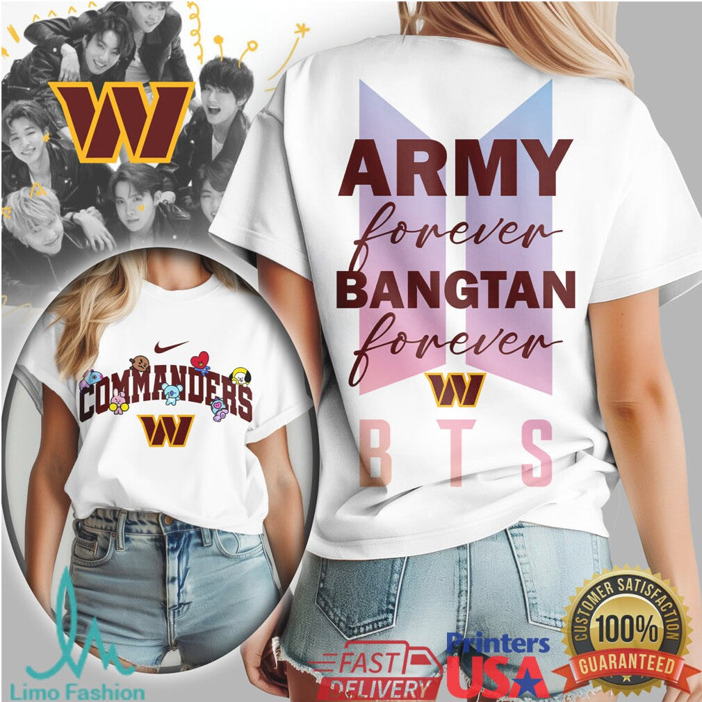 Washington Commanders x BTS Army Forever Bangtan NFL Fan Shirt - Limotees LLC