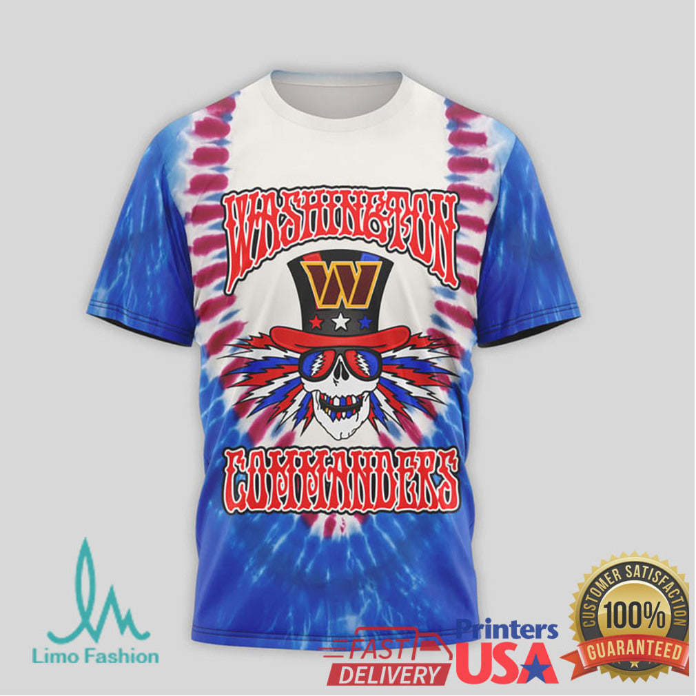Washington Commanders x Grateful Dead Tie Dye T Shirt - Limotees LLC