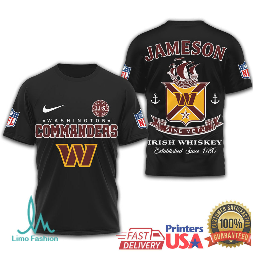 Washington Commanders x Jameson Irish Whiskey Sine Metu NFL T Shirt - Limotees LLC