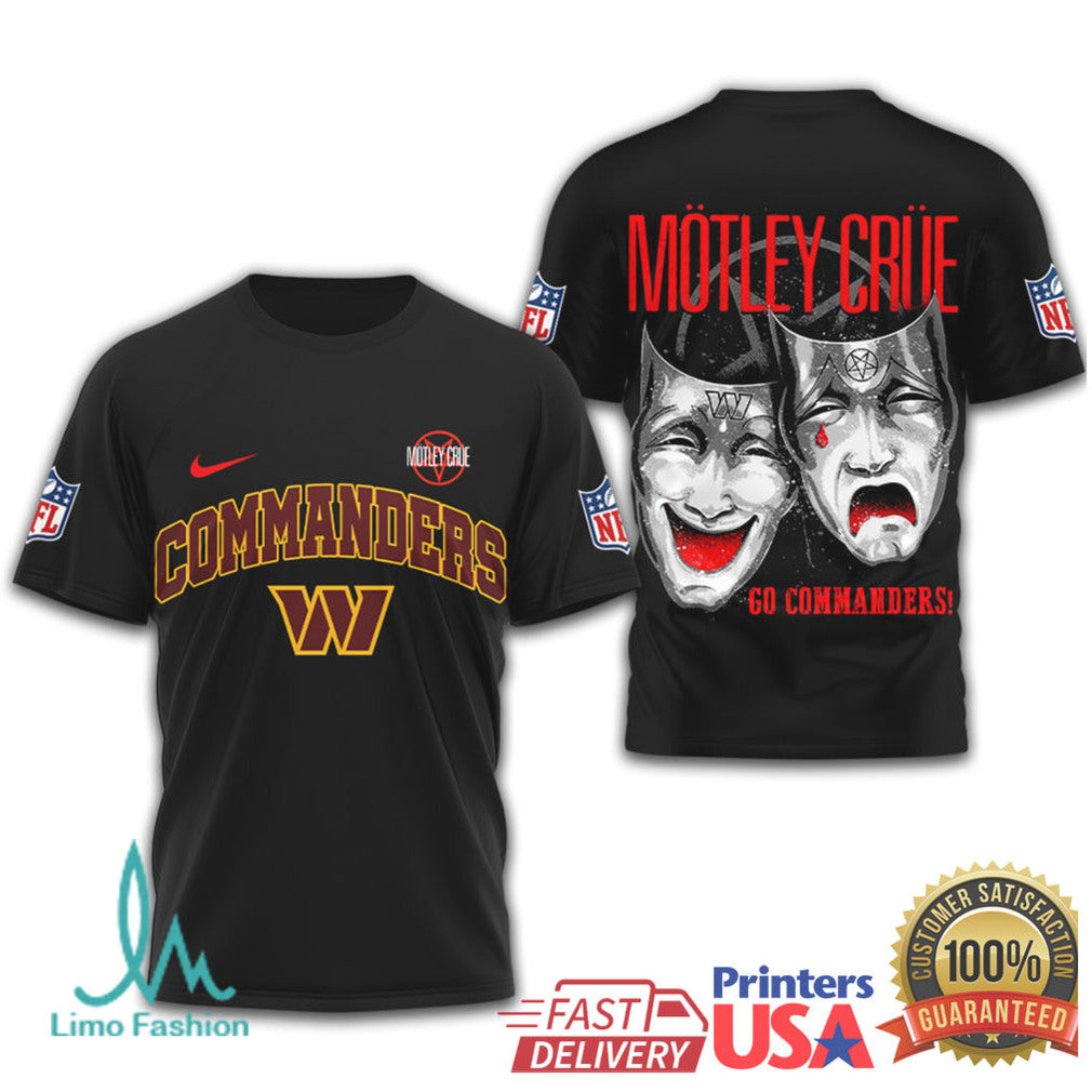 Washington Commanders x Mötley Crüe Heavy Metal NFL T Shirt - Limotees LLC