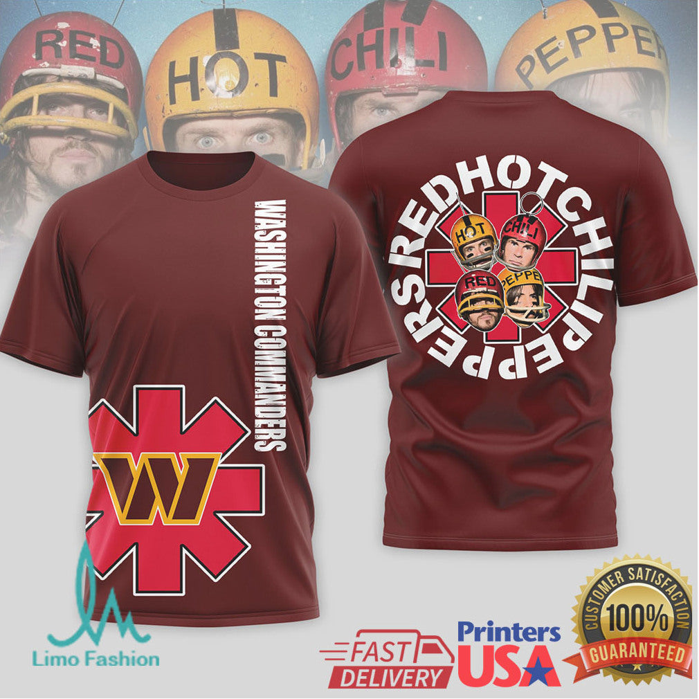 Washington Commanders x Red Hot Chili Peppers T Shirt - Limotees LLC