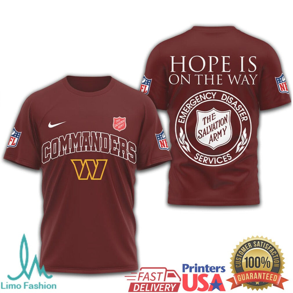 Washington Commanders x Salvation Army Disaster Services Charity Graphic Tee - Limotees LLC