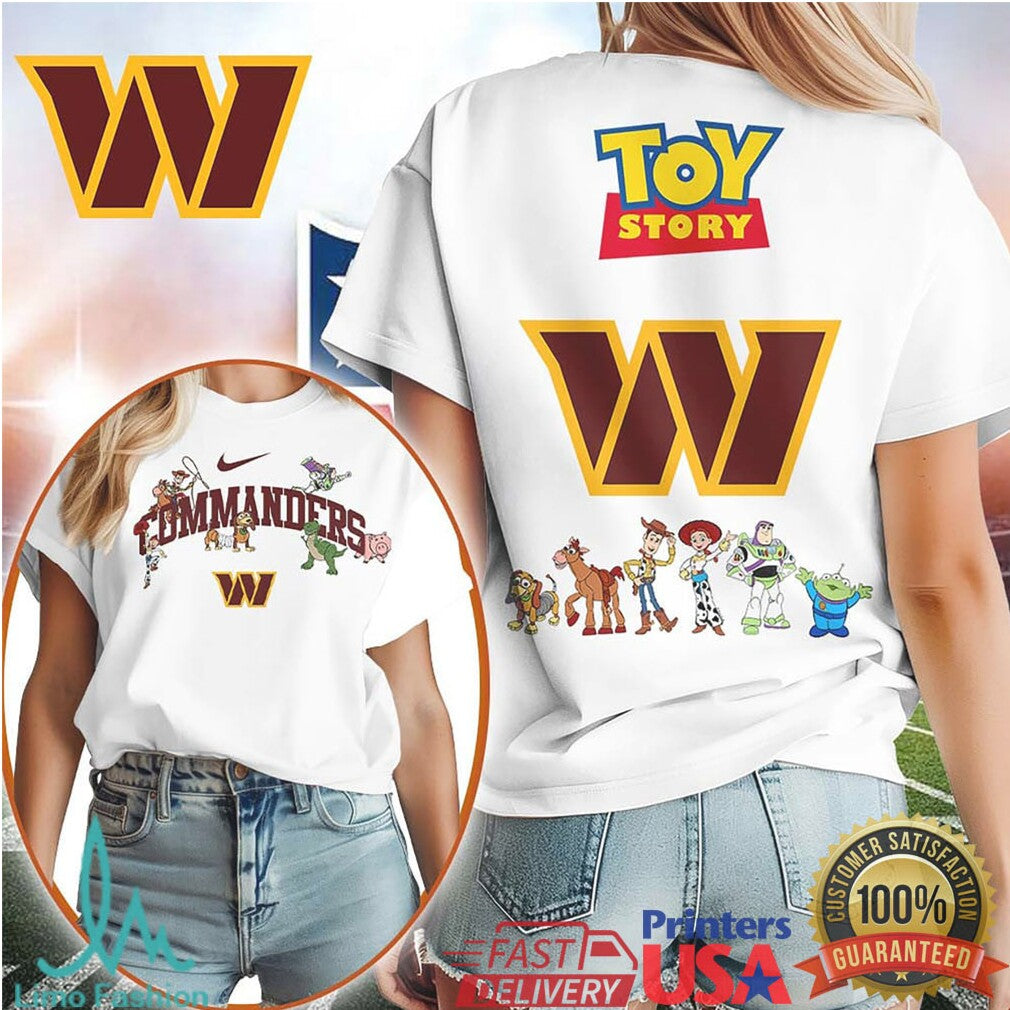 Washington Commanders x Toy Story Team Logo White T Shirt - Limotees LLC